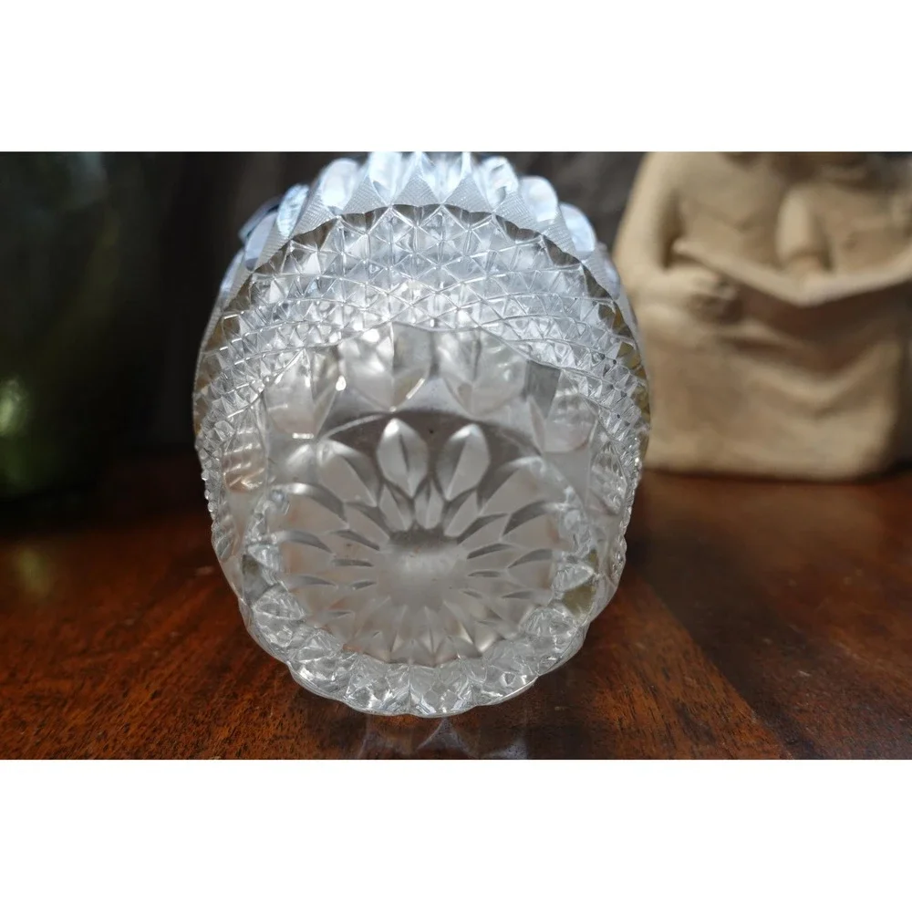 Vintage small crystal and silver ice‎ bucket with handle